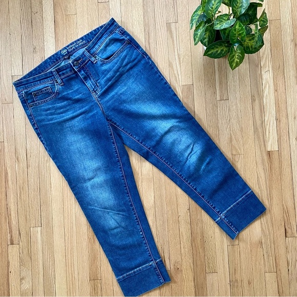 Gap Straight Cuff Crop Coupe 3/4 Droite Mid Rise Jeans Size 6R - Picture 10 of 12